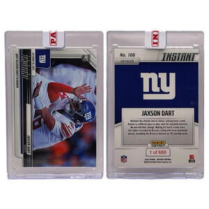 2025 Panini Instant NFL #166 Jaxson Dart NY Giants /688 Rookie  Card (RC)